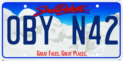 SD license plate 0BYN42