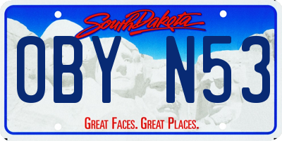 SD license plate 0BYN53
