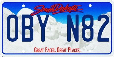 SD license plate 0BYN82