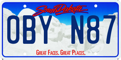 SD license plate 0BYN87