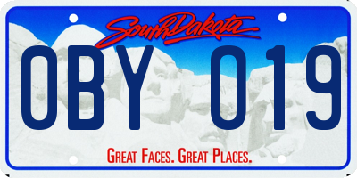 SD license plate 0BYO19