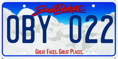 SD license plate 0BYO22