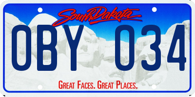 SD license plate 0BYO34