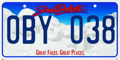 SD license plate 0BYO38