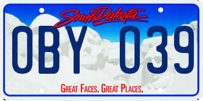 SD license plate 0BYO39