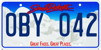 SD license plate 0BYO42