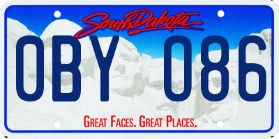 SD license plate 0BYO86
