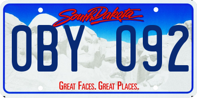 SD license plate 0BYO92