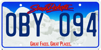 SD license plate 0BYO94
