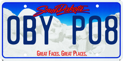 SD license plate 0BYP08