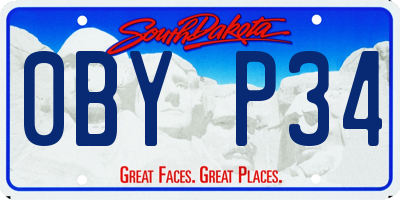 SD license plate 0BYP34