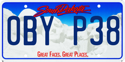 SD license plate 0BYP38