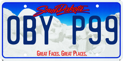SD license plate 0BYP99