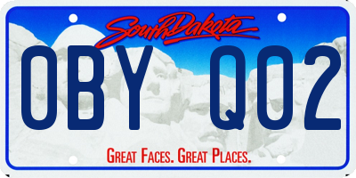 SD license plate 0BYQ02