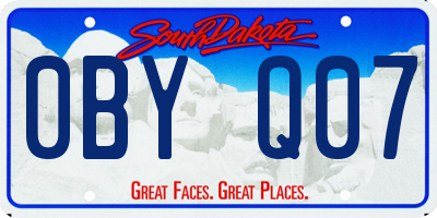 SD license plate 0BYQ07
