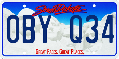 SD license plate 0BYQ34