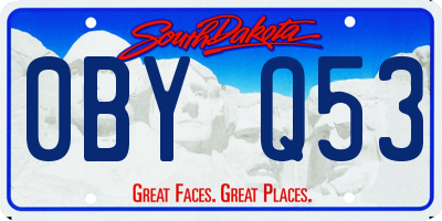 SD license plate 0BYQ53