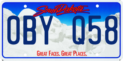 SD license plate 0BYQ58