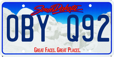 SD license plate 0BYQ92