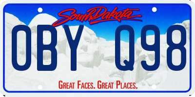 SD license plate 0BYQ98