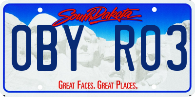 SD license plate 0BYR03