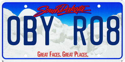 SD license plate 0BYR08