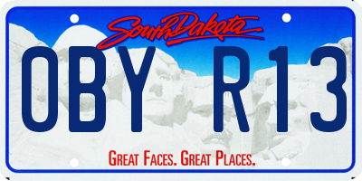 SD license plate 0BYR13