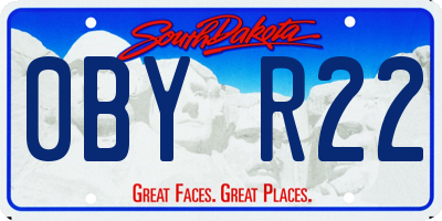 SD license plate 0BYR22