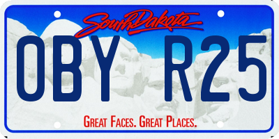 SD license plate 0BYR25