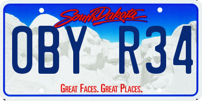 SD license plate 0BYR34