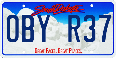 SD license plate 0BYR37