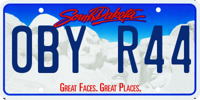 SD license plate 0BYR44