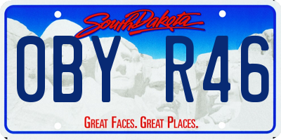 SD license plate 0BYR46