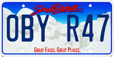 SD license plate 0BYR47