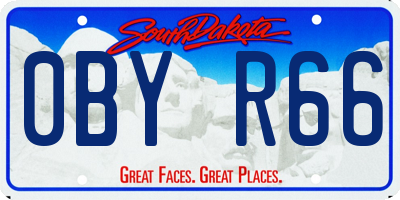 SD license plate 0BYR66