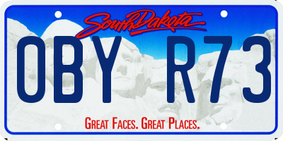 SD license plate 0BYR73
