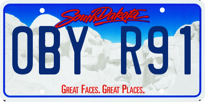 SD license plate 0BYR91