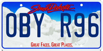SD license plate 0BYR96