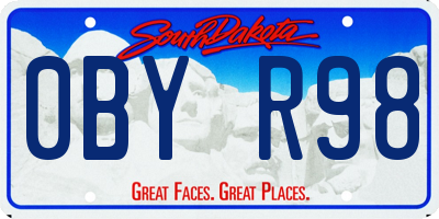 SD license plate 0BYR98