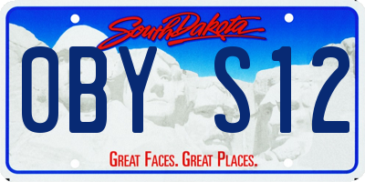 SD license plate 0BYS12