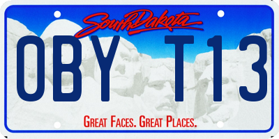 SD license plate 0BYT13