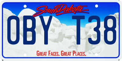 SD license plate 0BYT38