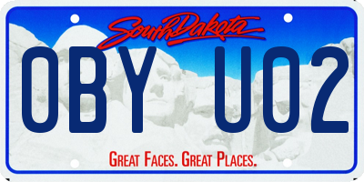 SD license plate 0BYU02