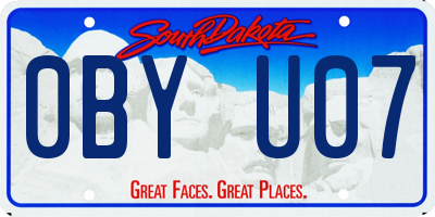 SD license plate 0BYU07