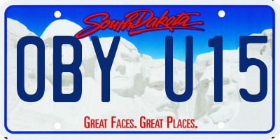 SD license plate 0BYU15