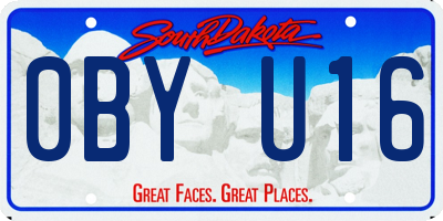 SD license plate 0BYU16