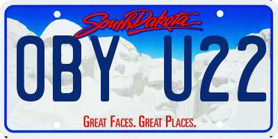 SD license plate 0BYU22