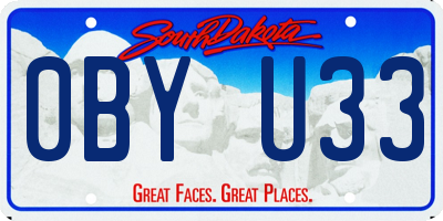 SD license plate 0BYU33
