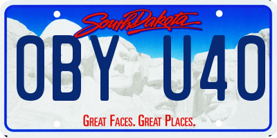 SD license plate 0BYU40