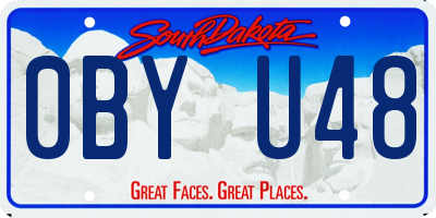SD license plate 0BYU48